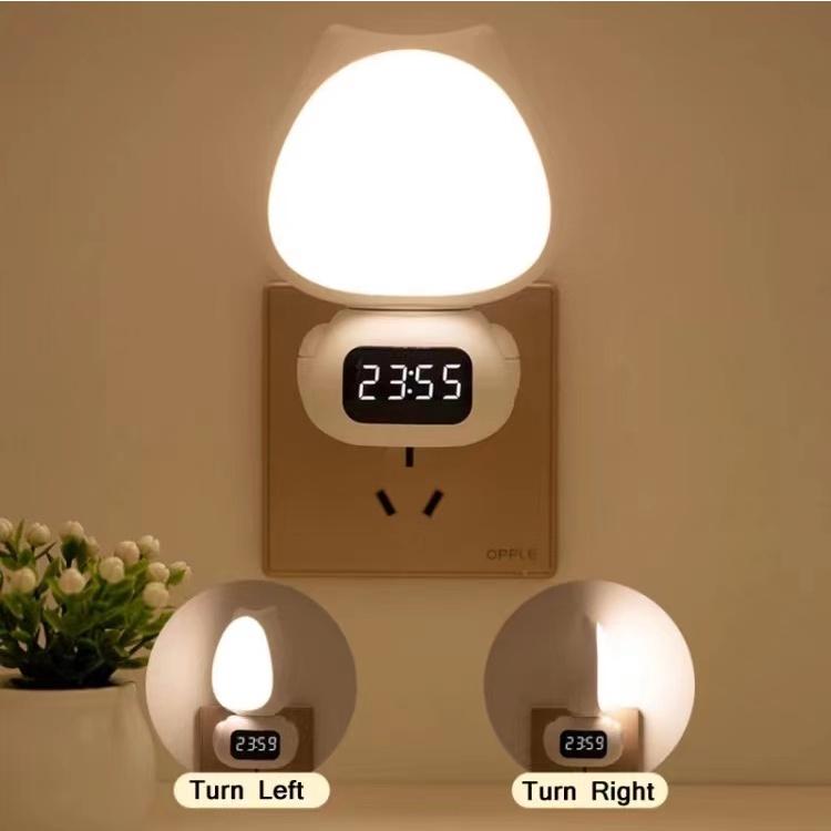 Lampu Tidur Model Kucing LED Wireless Lampu Tidur Jam Remote Digital Rechargeable - Lampu Hias Kamar 6