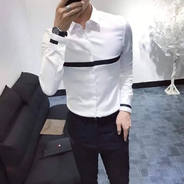 Sơ mi Nam dài tay hàn quốc cổ bẻ hàng vải cotton cao cấp