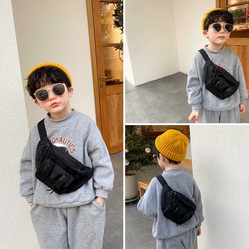 Túi Đeo Ngực, Dành Cho Trẻ Em, Phong Cách Hàn Quốc Đẹp Trai, Túi Đeo Chéo, Thường Ngày Và Dễ Phối Đồ Thích Hợp Cho Bé Trai Và Bé Gái, Túi Đeo Hông, Lý Tưởng Để Đi Chơi, Thay Đổi Túi Đeo Vai, Cho Bé