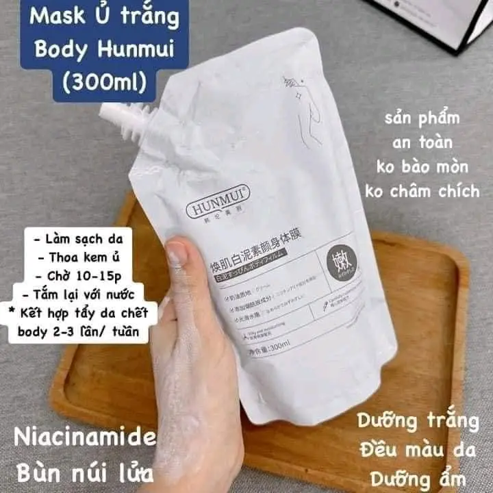 Combo 2 gói Kem Ủ Trắng - Tắm Trắng HUNMUI dưỡng trắng da toàn thân