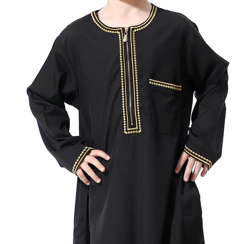 Product Introduction of Dubai Embroidery Patchwork Hijab Abayas Ramadan Muslim Clothing Boys Abaya Jilbab Khimar Turkey Kaftan Moroccan Islam Long Robe 20