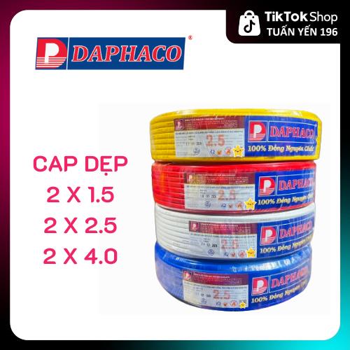  Dây điện đôi dẹp VCmo DAPHACO 2 Lớp vỏ mềm 2x1.5 2x2.5 cuộn 100m - Tuấn Yến 
