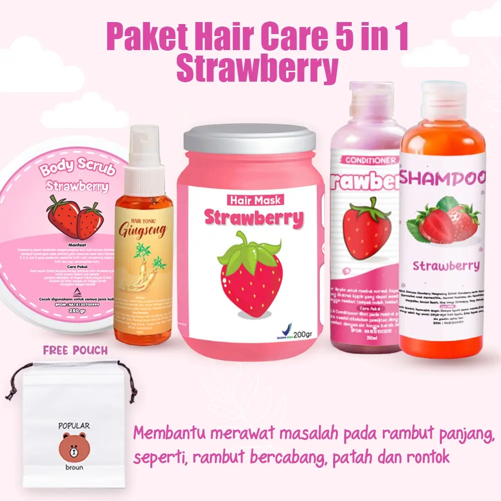 [BPOM] PAKET HAIR CARE 5 IN1/PAKET HEMAT HAIR CARE/HAMPERS HAIR MASK FREE POUCH