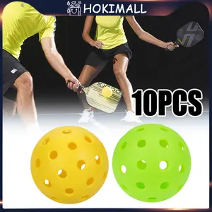 10Pcs Bola Pickleball Outdoor Bahan Luminous Pickball 74mm Pickle Ball 40 Hole Untuk Malam Hari