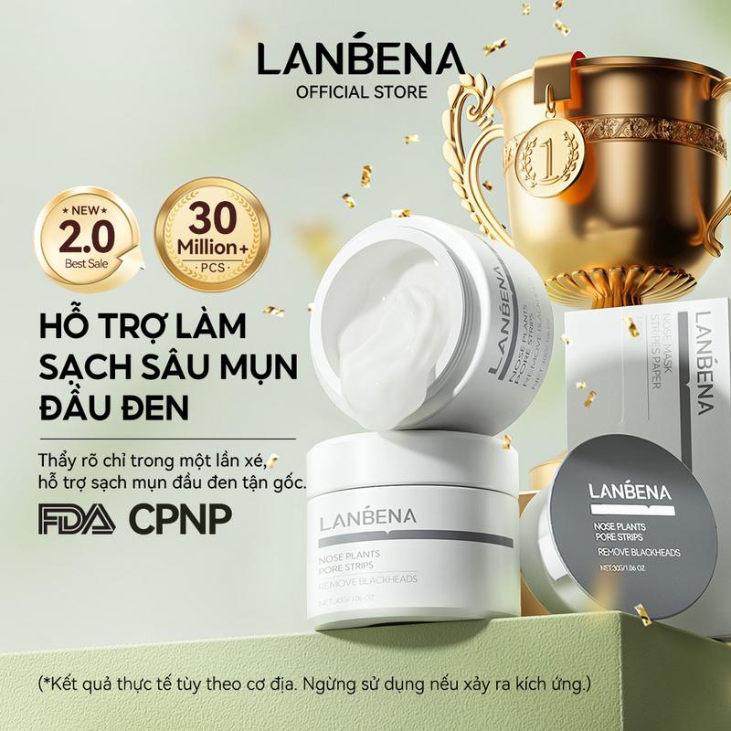 【LIVESTREAM Mặt Nạ Lột Mụn Hỗ Trợ Giảm Mụn Đầu Đen LANBENA Phiên Bản Nâng Cấp 2.0 Kèm 60 Giấy Lột Mụn Hỗ Trợ Làm Sạch Sâu Mụn Đầu Đen Mụn Đầu Trắng Lỗ Chân Lông Thích Hợp Cho Mọi Loại Da Skincare Nữ 30g