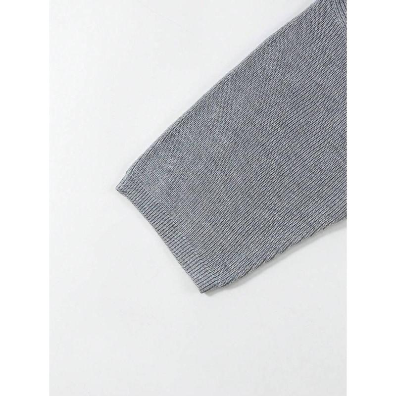 Men's Solid Color Round Neck Loose Fit Knitted Short Sleeve Top Knitwear Menswear Beige Crewneck Plain Tropical Knife Grey 6