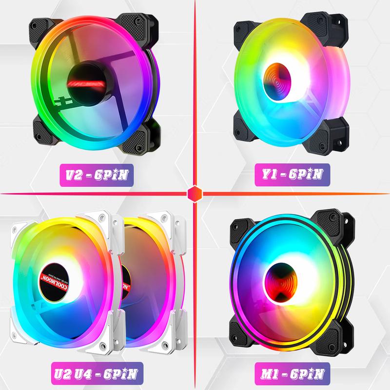 Quạt LED Tản Nhiệt Case, Fan Coolmoon, HUB Remote Chỉnh Hiệu Ứng, Tặng Kèm Ốc &…