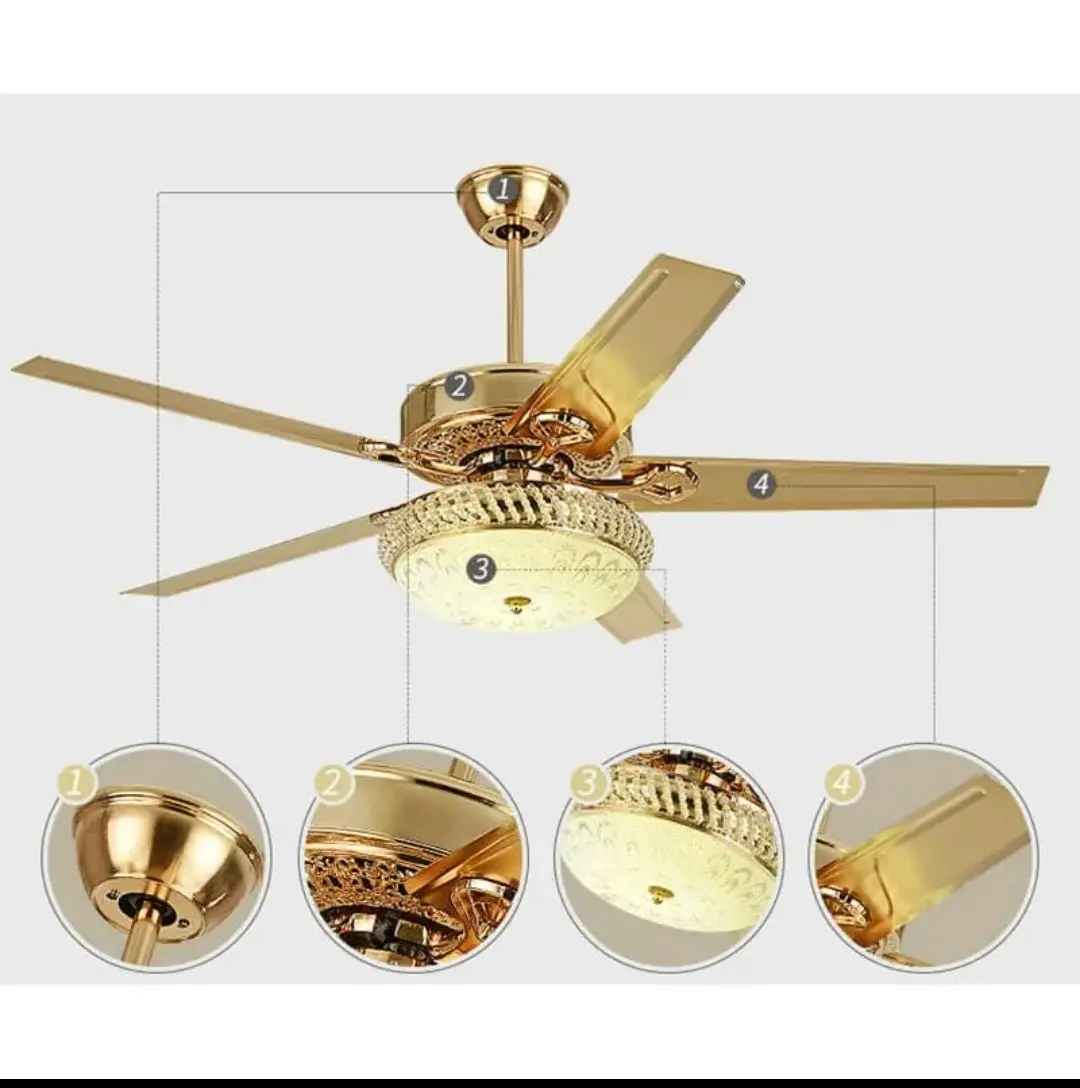 [Có dây cáp an toàn ] Quạt Trần  5 Cánh Thép Động Cơ Lõi Đồng Chạy Êm, Động Cơ DC 6 Tốc Độ Gió, 3 chế độ đèn, Có Điều Từ Xa [Bảo Hành 5 Năm] Fan QuạT