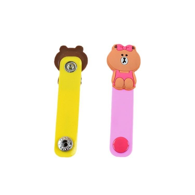 PVC soft rubber earphone nail buckle winding device button storage device snap button earphone cable manager hub 4