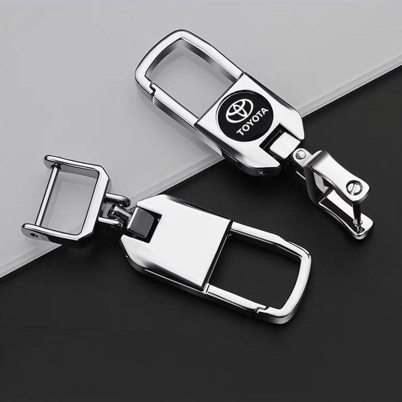 Product Introduction of 1 silver car keychain personalized creative anti-lost high-end car key ring key rope chain suitable for Toyota Corolla Avalon RAV4 Prius Allion Camry Highlander 0