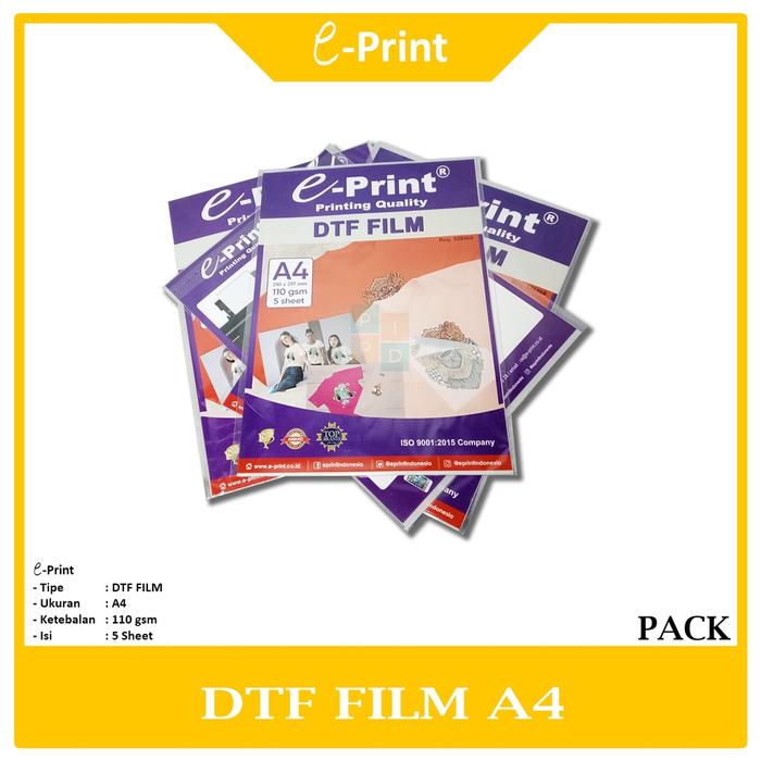 Jual EPRINT Kertas Print Sablon Digital Tranfers Paper DTF A4 Isi 5 Jual EPRINT Kertas Print Sablon Digital Tranfers Paper DTF A4 Isi 5