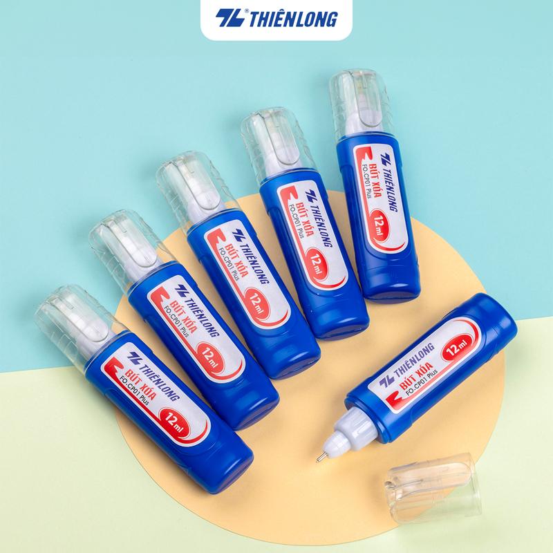 Bút xoá nước 12ml Thiên Long Flexofice FO-CP01 PLUS che phủ tốt, không bị lem, nhoè; mực xóa nhanh khô, không độc hại