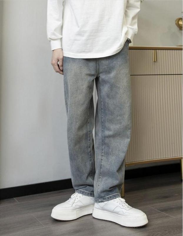 Quần Jeans Nam Basic Unisex ,Form Baggy ,Chất Bò Không Giãn , Dày Dặn , Mềm ,Thời Trang Hot 5