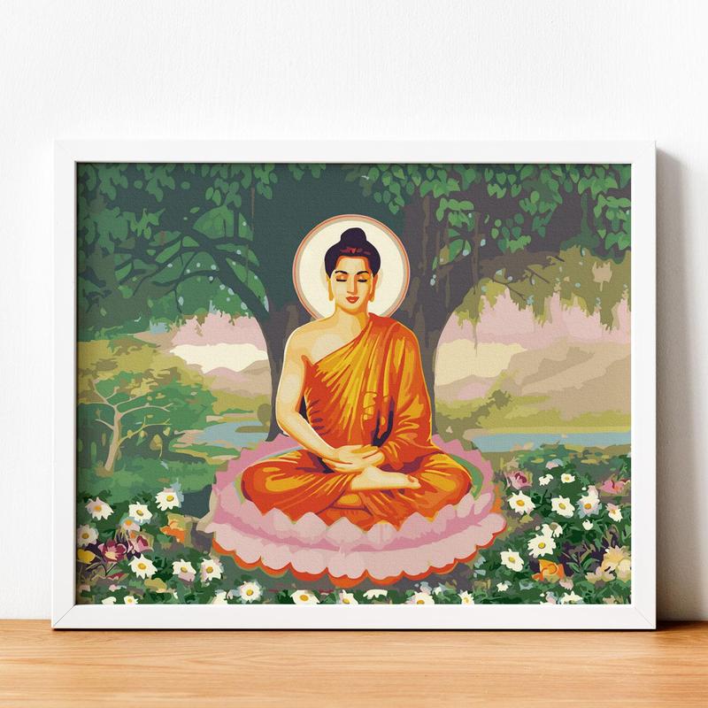 ✅Tranh số hóa Phật Thích Ca đã căng khung 40x50cm Tô Màu Vẽ Tranh