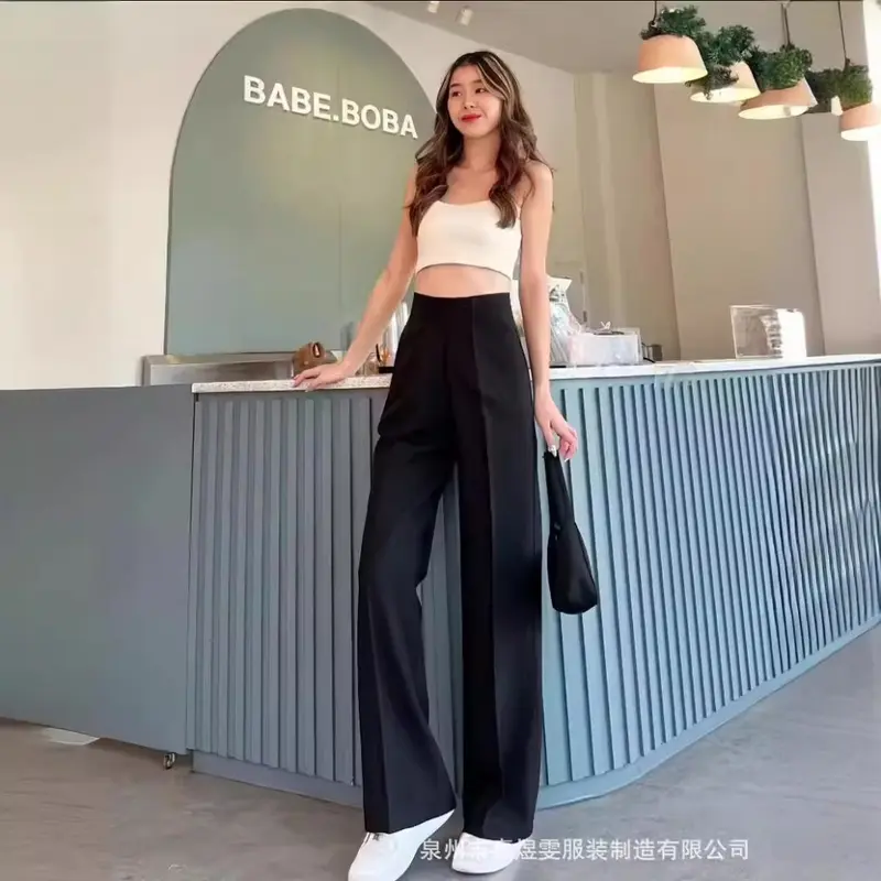 Quần Tây Ống Suông Big size Nữ Dáng Dài Khóa Hông Gen Eo Ôm body tôn dáng 95-98cm. 1