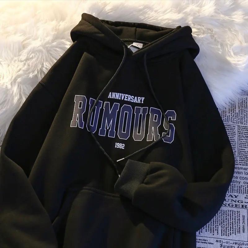 Áo Hoodie Nón 2 Lớp Fom Rộng Nam Nử In RUMMOURS - Chất Nỉ Bông Dày Dặn Ko Xù Lông - Menswear Top
