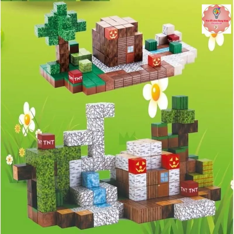 Mô Hình Lắp Ráp Minecraft Từ Các Khối Nam Châm Block Minecraft Nam Châm Đồ Chơi Xây Dựng Các Khối Nam Châm Minecraft 1