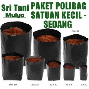 10 Lembar Polybag Media Tanam Ukuran Kecil Sedang 25x25 20x20 15x20 15x15 10x15 Pot Tanaman Polibag Semai Kolibet Polibek Polybag Satuan Polibag Hitam Kolibet Satuan