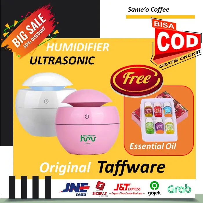 DIFFUSER HUMIDIFIER AROMATHERAPY + ESSENTIAL OIL 6 PCS 0