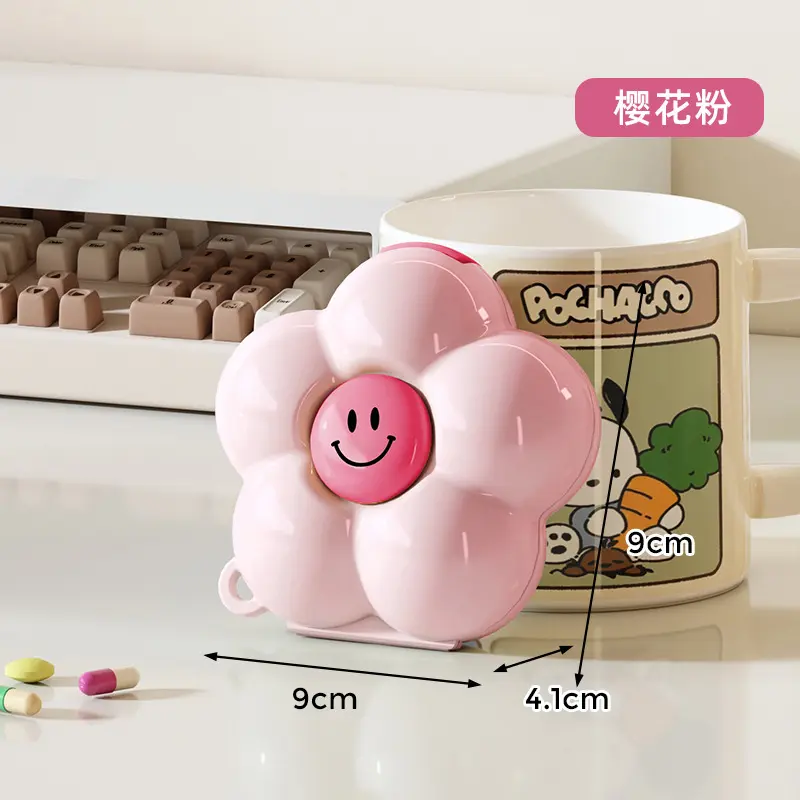 Hộp Đựng Thuốc Cầm Tay Thiết Kế Hoa, Kích Thước Nhỏ, Giá Trị Cao, Thích Hợp Đi Du Lịch, Người Sắp Xếp Thuốc Bảy Ngày, Hộp Đựng Trang Sức Kín 6
