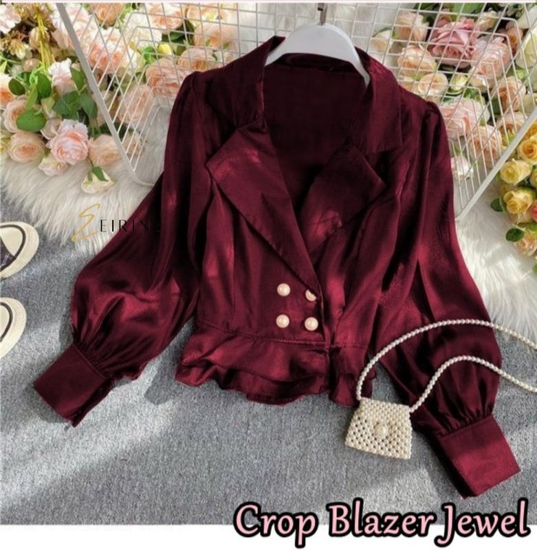 EIRINE FASHION Crop Blazer Jenna Blazer Cantik Ala Korea Terbaru Blazer Model Lengan Balon Fashionable 3