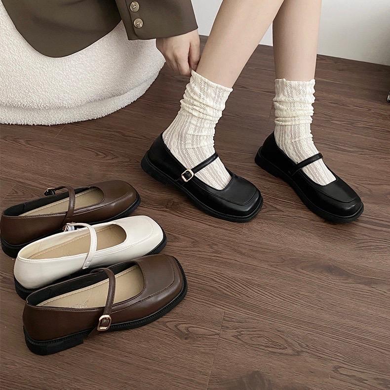 Giày nữ Mary Jane mũi vuông đế 2 lớp siêu êm chân QC Fullbox 3619