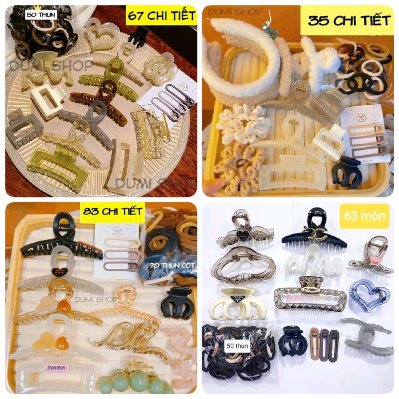 [TẶNG KẸP HOA SỨ] Set Kẹp Tóc Cột Tóc Ngoạm Càng Cua 35, 67, 80, 83 Chi Tiết Dumi Shop Women