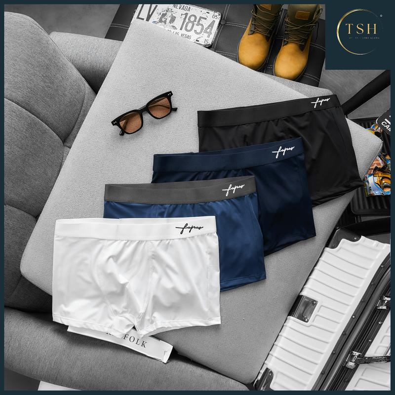 [ TSH ] Combo 4 quần sịp đùi Boxer nam chất thun lạnh co giãn thoáng mát 4 chiều, quần lót nam kháng khuẩn ( được chọn màu size ) - Quần Boxer, Menswear Cotton QL5