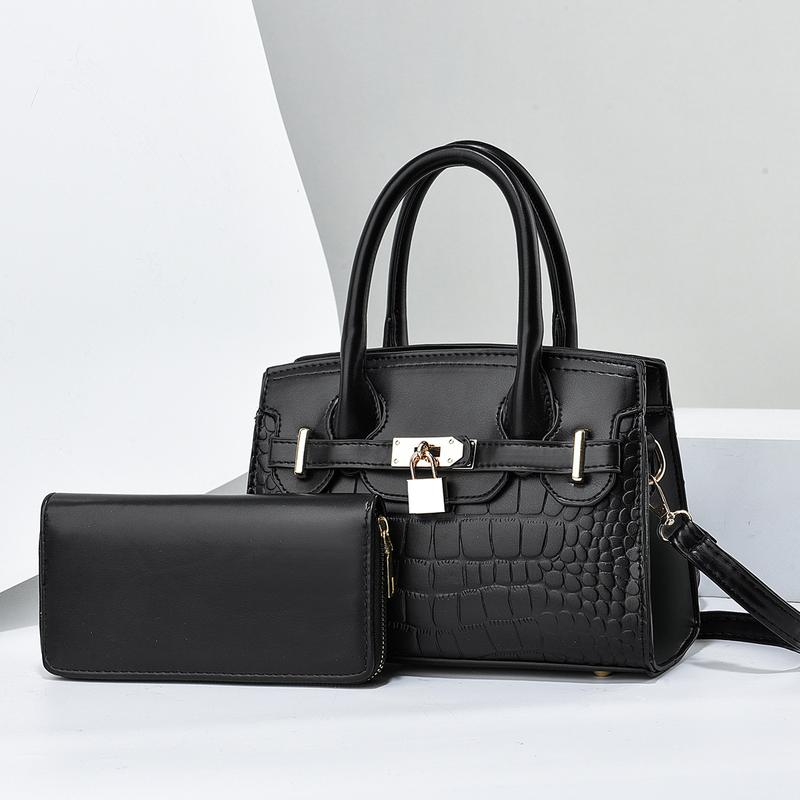 Product Introduction of Factory Direct Sales Large Capacity Handbag Two-Piece Women's Bag High Sense Simple Fashion Messenger Bag Western Style All-Matching 8