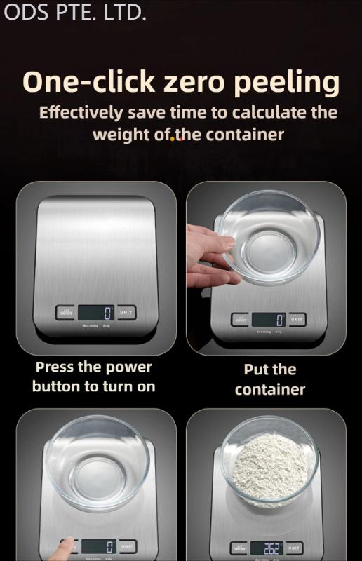 Product Introduction of Digital Kitchen Scale LED Display 5kg/1g Stainless Steel Panel Electronic Scales Home Jewelry Food Snacks Weighing Baking Tools 10
