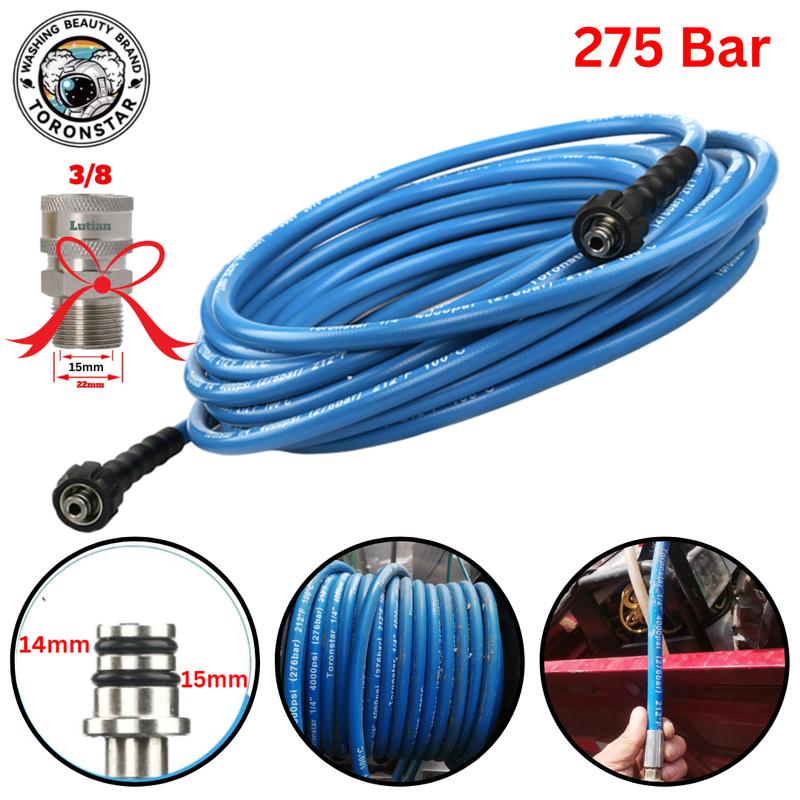 Ống Nước Đầu Ren Inox Toronstar Cho Máy Rửa Xe Cao Áp Chống Mài Mòn Chống Cháy Nổ Áp Max 275 Bar