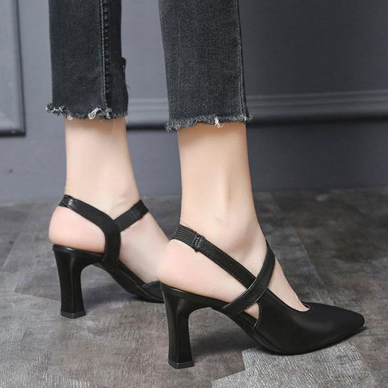Product Introduction of Giày mùa hè nữ mới 2024, giày cao gót nữ và sandal gót dày phối váy   DéP giay  hoa Shoes Cao Su 21