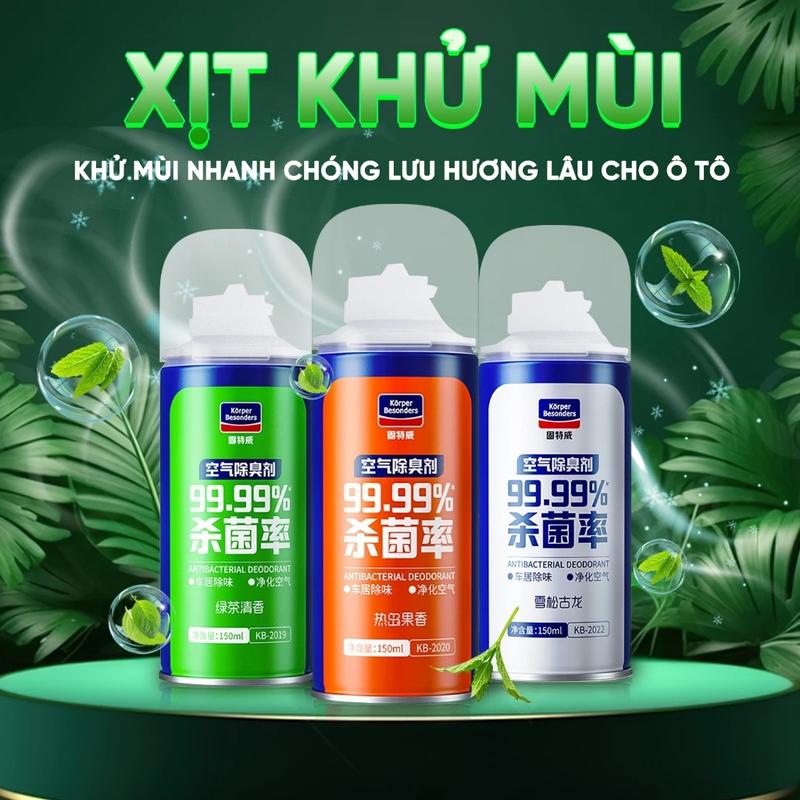 Chai xịt khử mùi diệt khuẩn xe ô tô hương thơm nước hoa cao cấp loại bỏ mùi nội thất xe 2