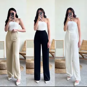 ALYA - Cozie Cullote Loose Pants - Celana Highwaist Panjang Wanita Kulot Rib Premium Celana Panjang Korean Style Anti Kusut