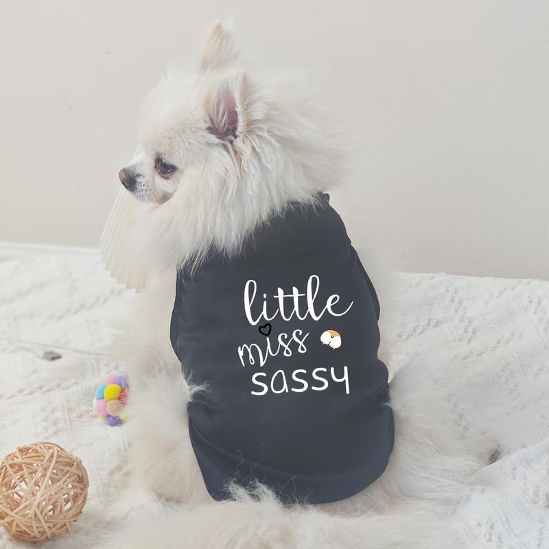 Fashionable Letter Print Pet Vest, Breathable Lightweight Pet Clothing for Small Dogs & Cats, Easy To Stretch Design Pet Clothes for Summer 2