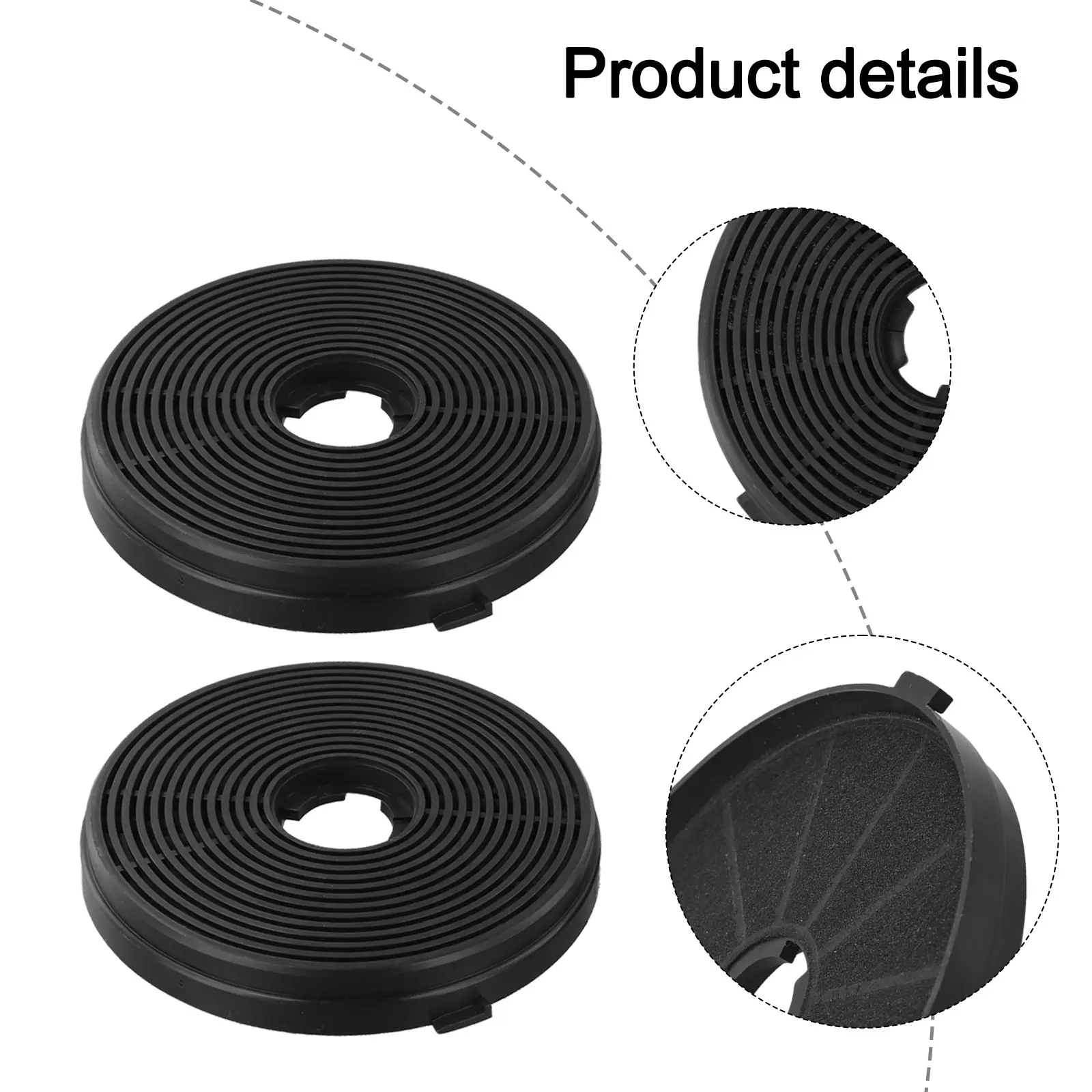 2PCS Kitchen Household Range Hood Activated Carbon Filters 135mm*135mm*18mm