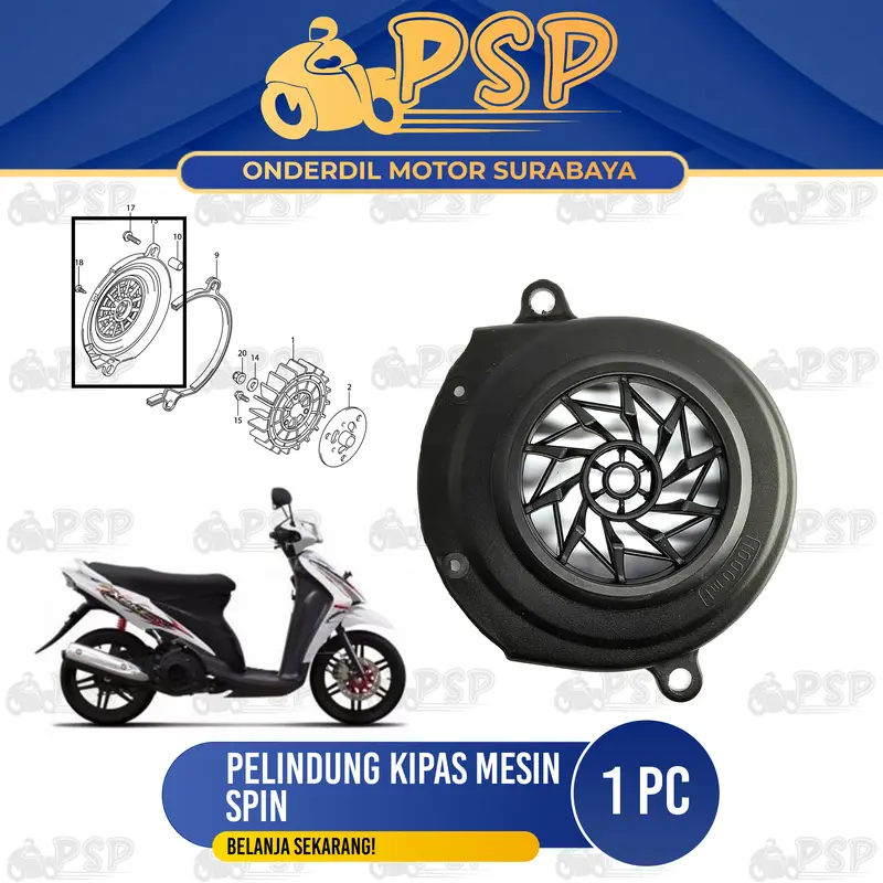 Pelindung Kipas Mesin Spin 125 - Cover Comp Cooling Fan Tutup Pengaman Magnet Magnit Kipas Mesin Samping Suzuki Spin 125 Motor Motorcycle 0