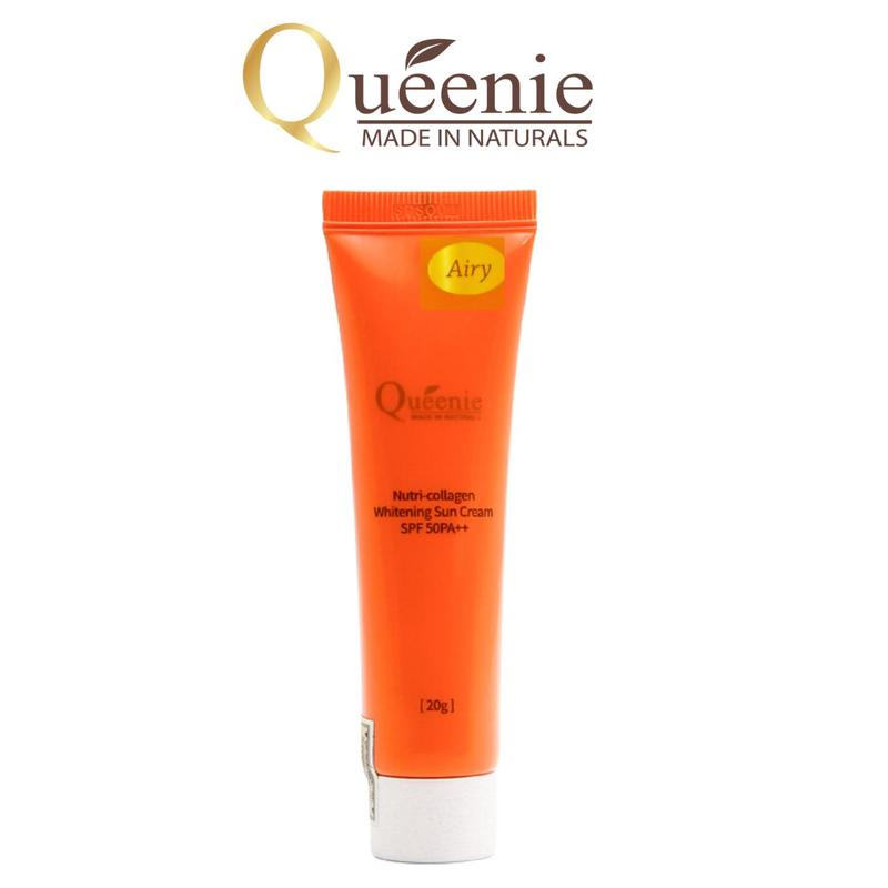  Kem chống nắng dưỡng trắng da bổ sung Collagen - Queenie Nutri Collagen Whitening Daily Perfect Sun Cream SPF 50   PA++ 20ml 