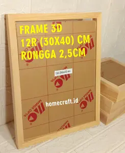 Bingkai Mahar KAYU dengan Kaca Akrilik ukuran 12R (30x40)