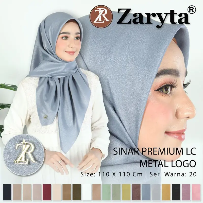 ZARYTA SINAR LACER CUT GLAMOUR / KERUDUNG SEGIEMPAT SINAR PREMIUM METAL LOGO 1