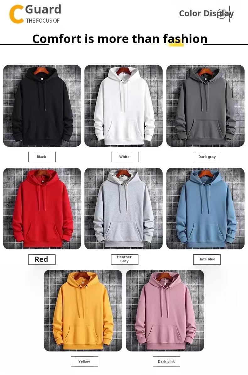 Product Introduction of 【Multi-color option】Hoodie spring and autumn new Korean version of the trend of loose hoodie plus fat plus size top for men and women casual cotton clothing 6