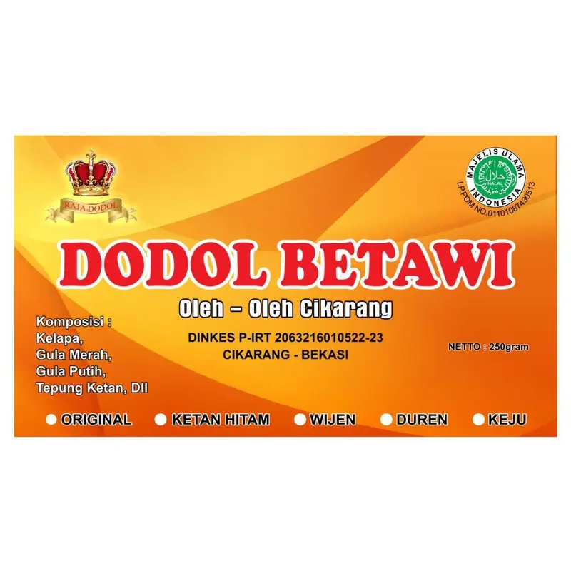 Dodol Betawi asli oleh-oleh cikarang original rasa ketan, hitam, wijen gula asli dan tanpa pengawet Organik 0