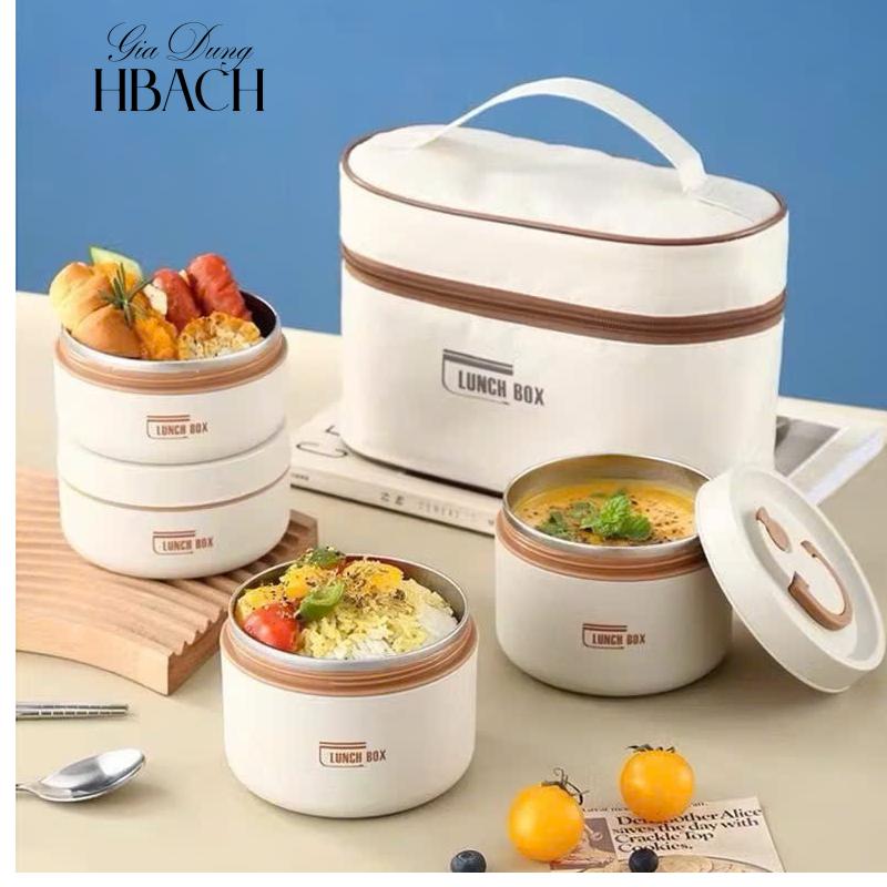 Hộp Cơm Giữ Nhiệt Văn Phòng 3 Tầng Inox 304 Cách Nhiệt 3-4 Giờ 1