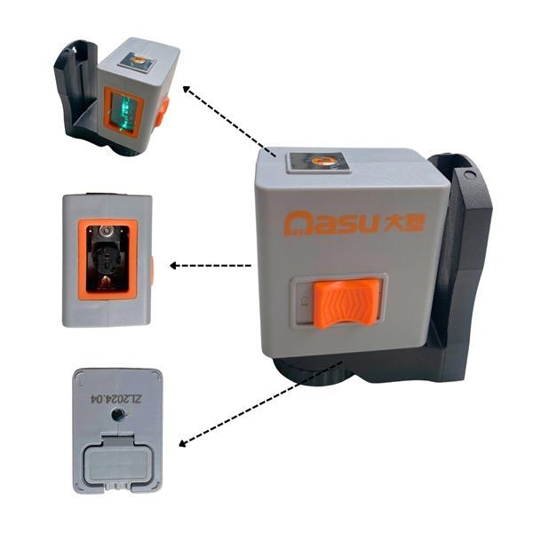 Máy laze 2 tia nasu mini cầm tay tiện lợi - kèm đế máy pin và túi đựng máy.