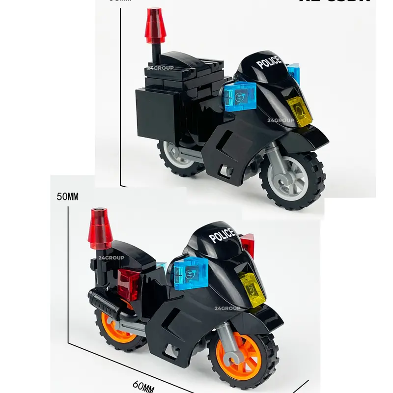 Mô hình đồ chơi xe máy minifigures minifigure xe24 cho nhân vật mini lắp ráp đồ chơi trí tuệ khối xây dựng SWAT quân sự 4