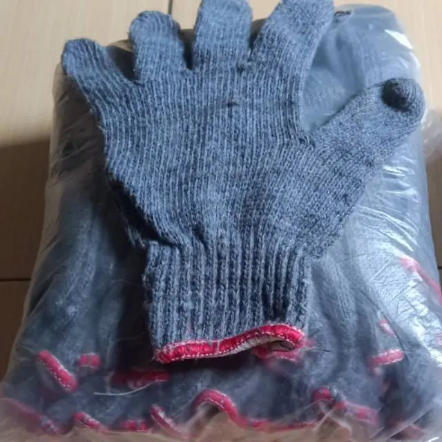 Sarung tangan kain lusinan atau satu pasang/sarung tangan rajut murah putih dan abu abu/sarung tangan kerja 2