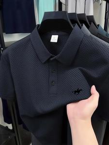 Camisa tipo polo para hombre de verano con capucha, camiseta de golf profesional de secado rápido, ropa social elite con tela de sensación de hielo, mezcla de poliéster que absorbe la humedad