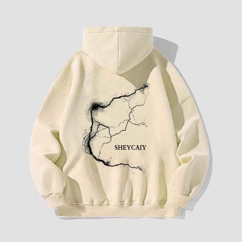 Áo Hoodie In Hình Tia Chớp, Thương Hiệu Thời Trang Mỹ, Dành Cho Nam Và Nữ, Thích Hợp Cho Học Sinh Mùa Thu, Dáng Rộng Vừa Vặn, Phong Cách Đường Phố Cao Cấp, Áo Khoác Cặp Đôi Đẹp Trai, Phong Cách Ins 8