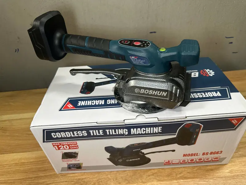 Máy đầm hút gạch men , máy rung đầm gạch men ốp lát PIN BOSHUN 4