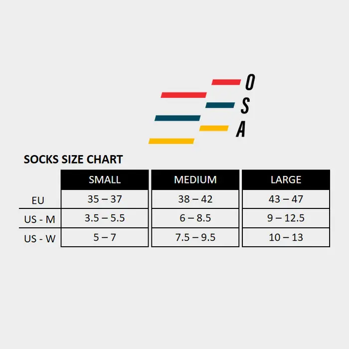 OSA Low Compression Running Socks Kaos Kaki Lari Tennis Basket Trail 5